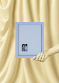 Cloud Peek-a-boo monochromatic frame for mini polaroids, 8x10