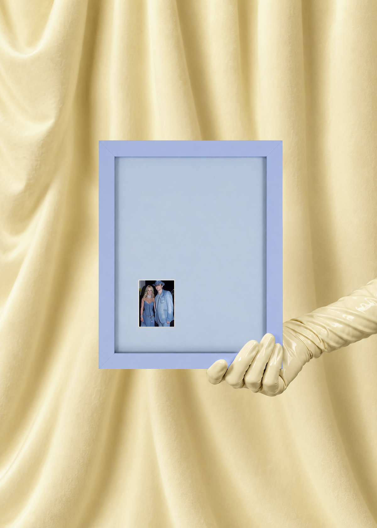 Cloud Peek-a-boo monochromatic frame for mini polaroids, 8x10