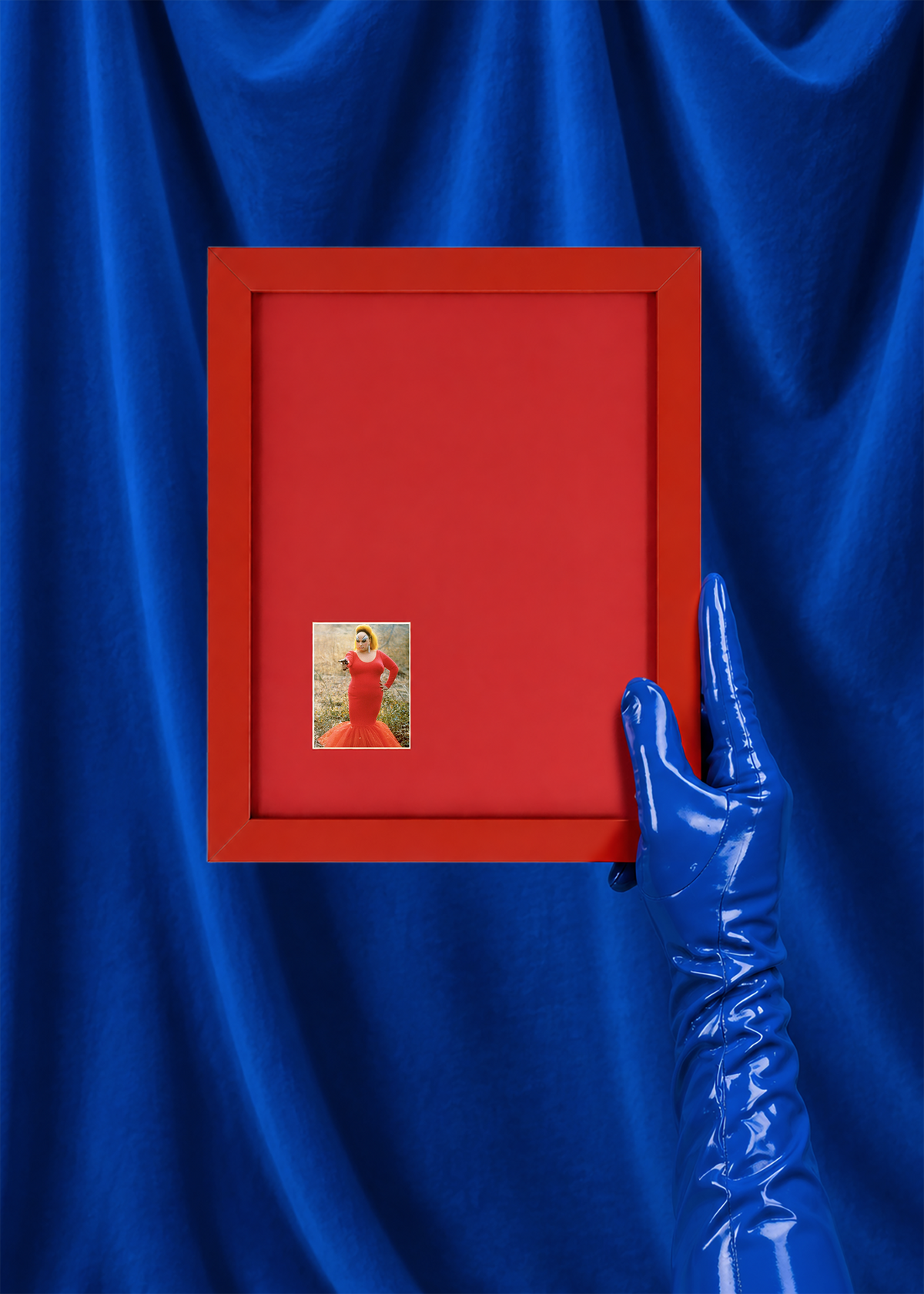 Persimmon Peek-a-boo monochromatic frame for mini polaroids, 8x10