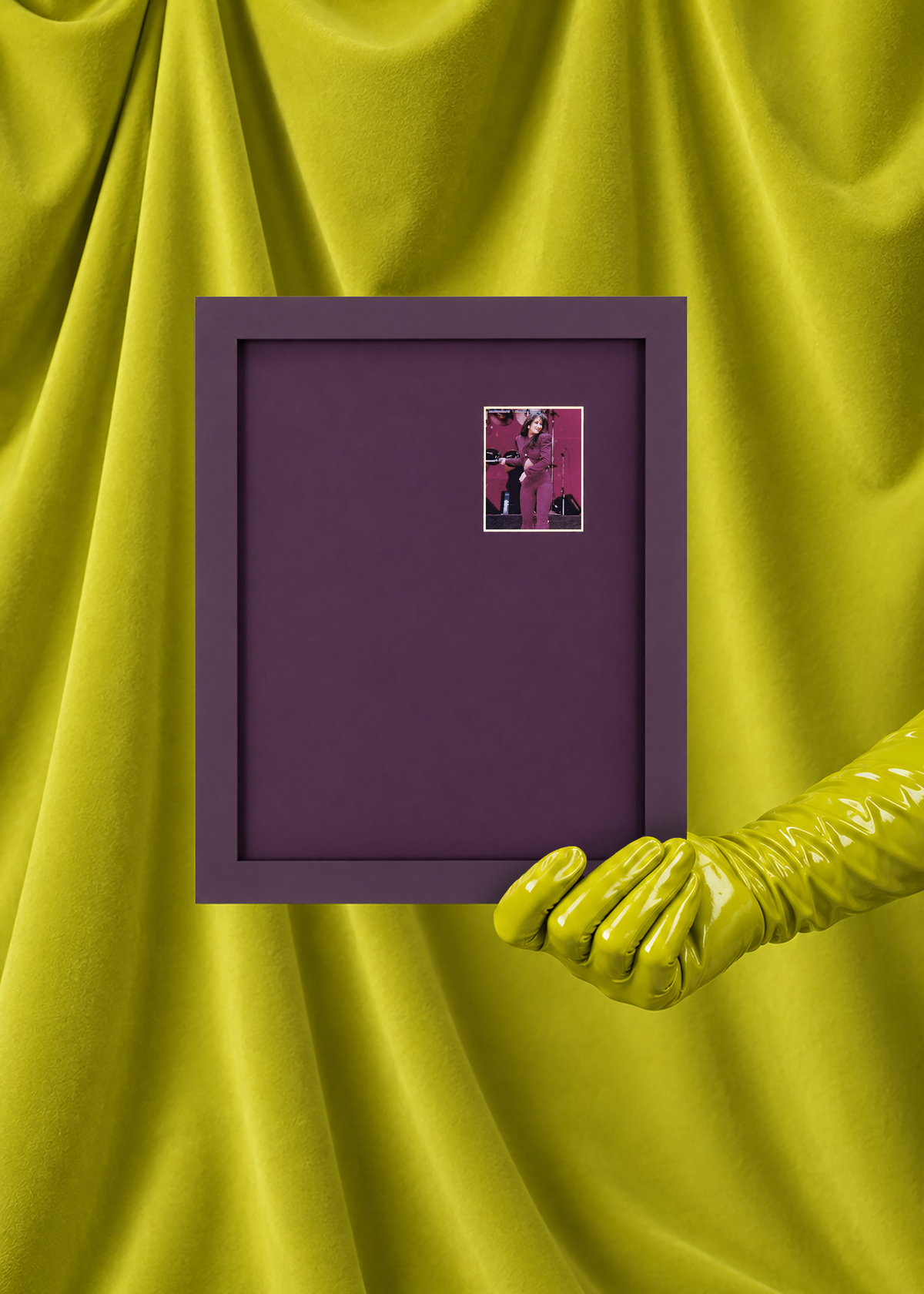 Plum Peek-a-boo monochromatic frame for mini polaroids, 8x10