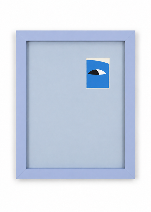 Front view of the cloud Peek-a-boo mini polaroid frame, 8x10