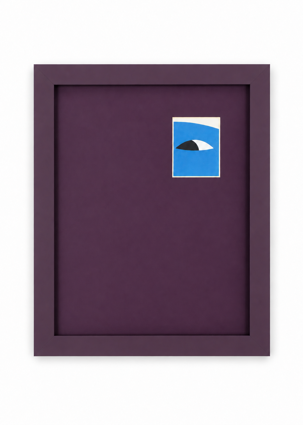 Front view of the plum Peek-a-boo mini polaroid frame, 8x10