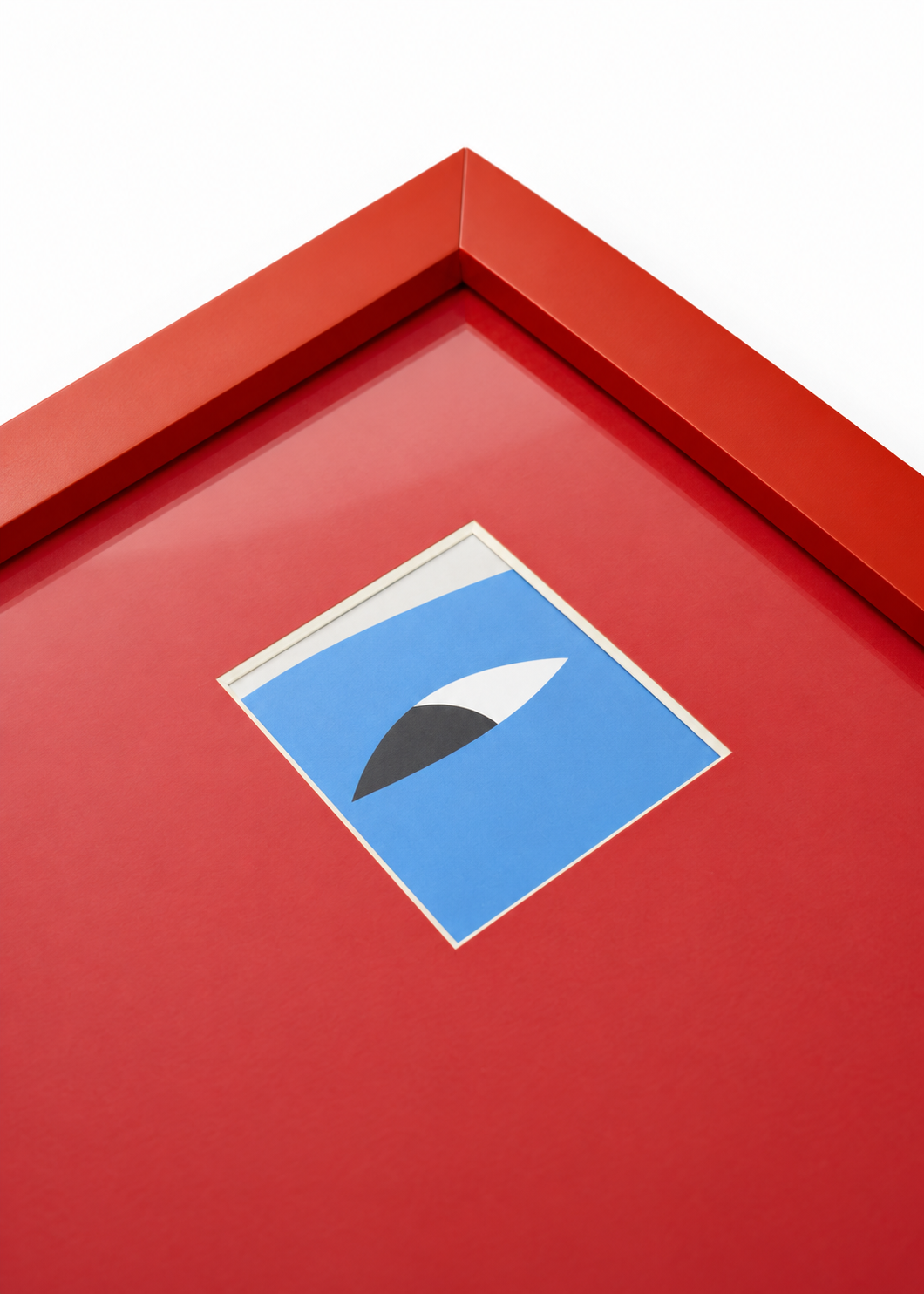 Close-up detail of the persimmon Peek-a-boo mini polaroid frame