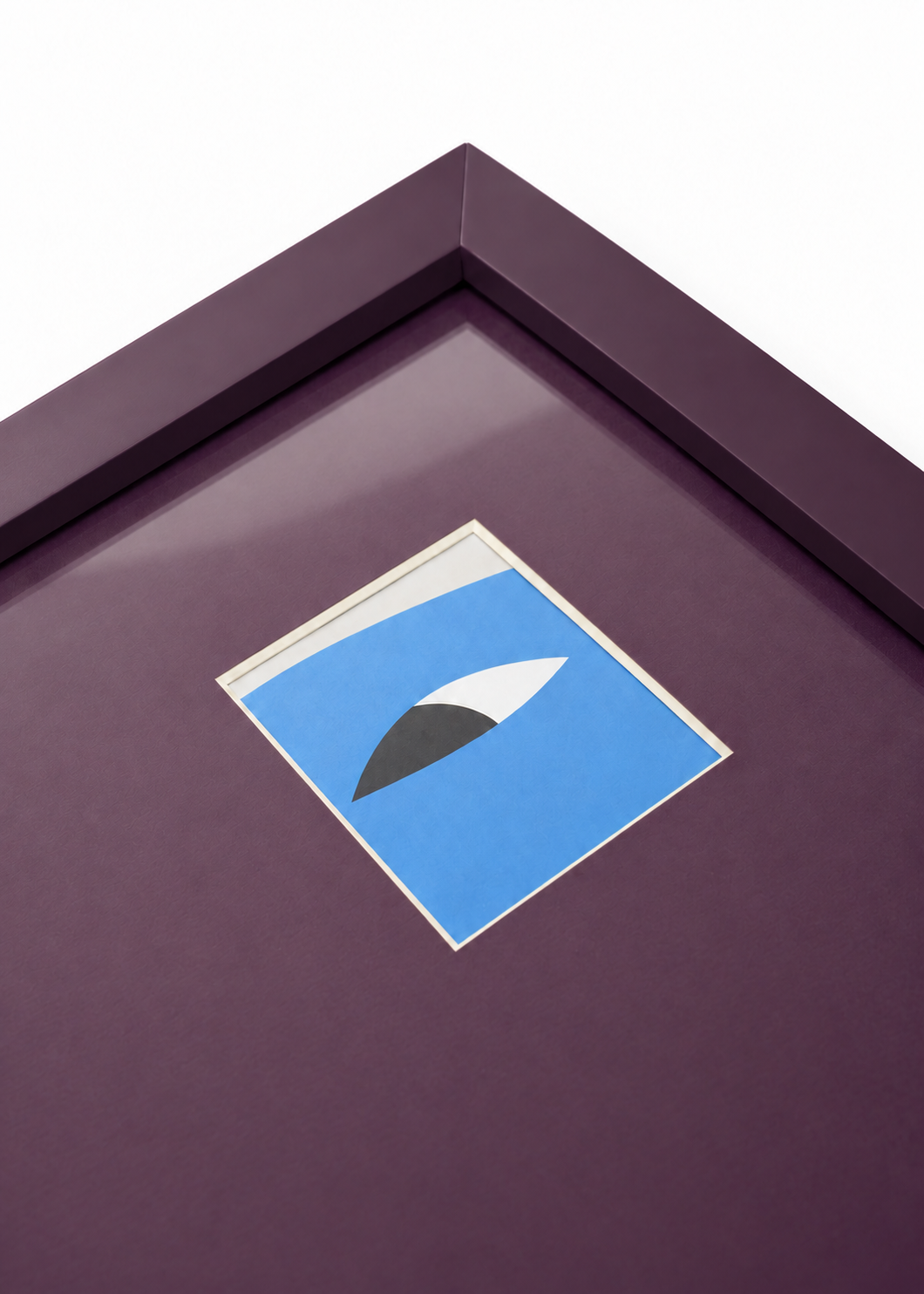 Close-up detail of the plum Peek-a-boo mini polaroid frame